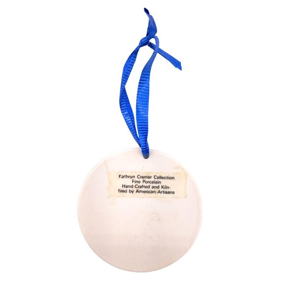 Vintage Kansas Christmas Porcelain Ornament Kathryn Cramer Farm 3 Inches 1987 - Picture 3 of 5